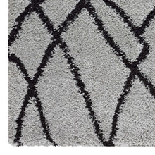 Load image into Gallery viewer, Moroccan Plushy Diamond Grey Runner
