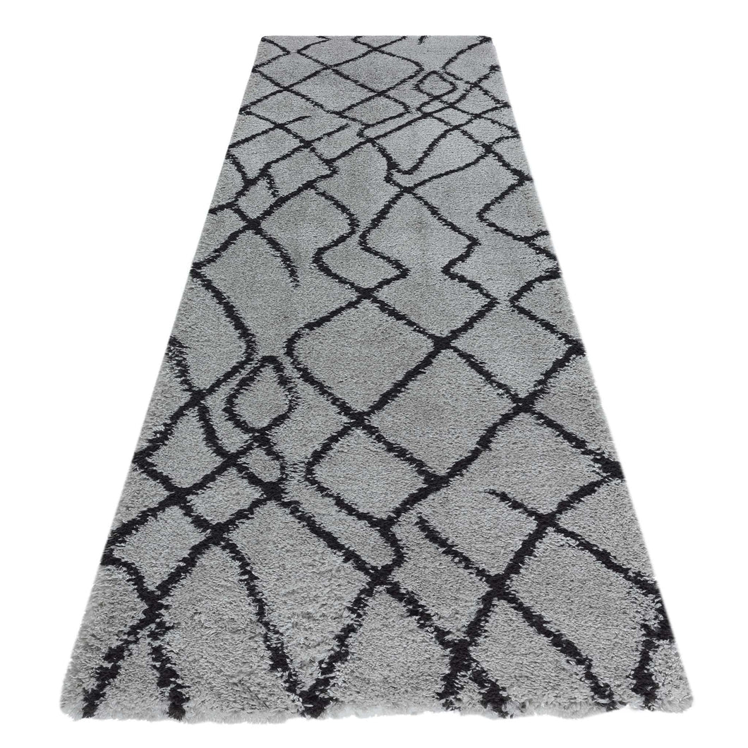 Moroccan Plushy Diamond Grey Runner