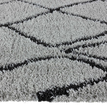 Load image into Gallery viewer, Moroccan Plushy Diamond Grey Runner
