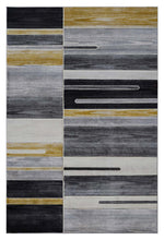 Load image into Gallery viewer, Abstract Striped Gold Rug
