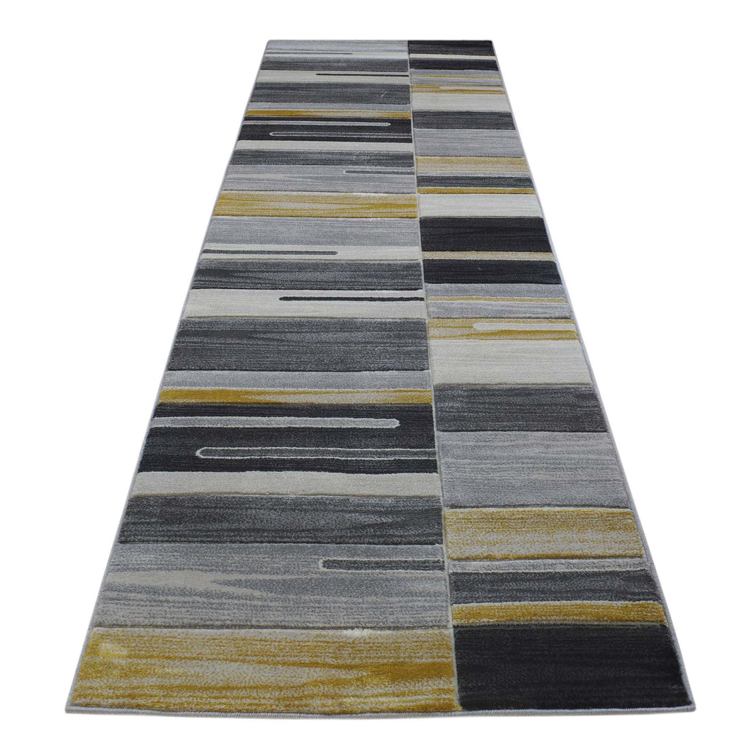 Abstract Striped Gold Runner