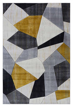 Load image into Gallery viewer, Geometric Design Triangular Gold Rug
