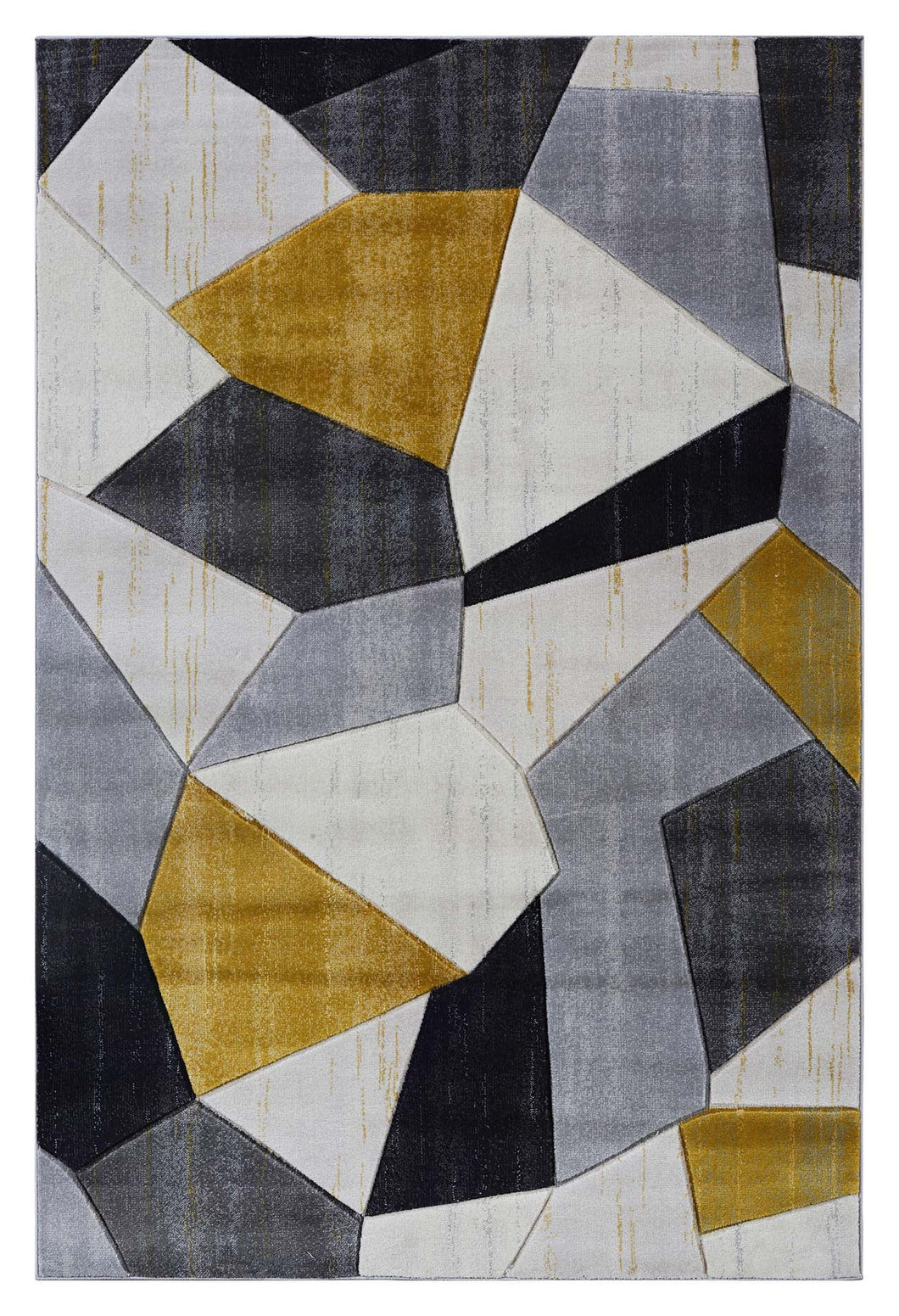 Geometric Design Triangular Gold Rug