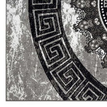 Load image into Gallery viewer, Versace Round Design Grey Rug
