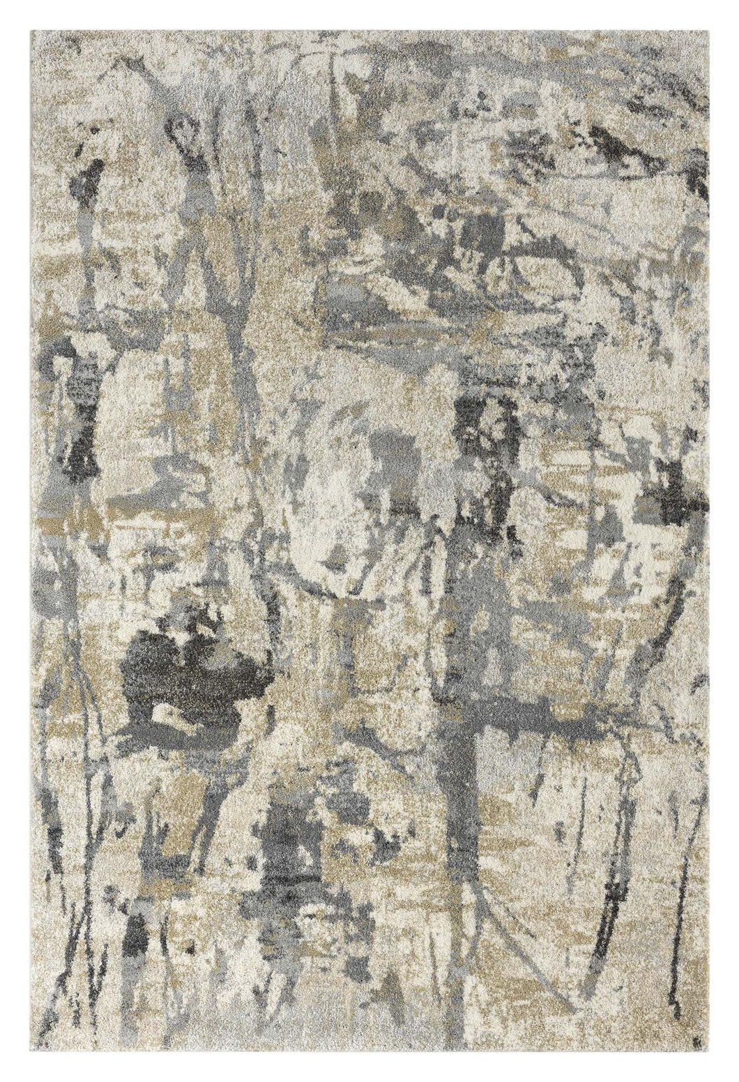 Melbourn Graffiti Style Light Grey Rug