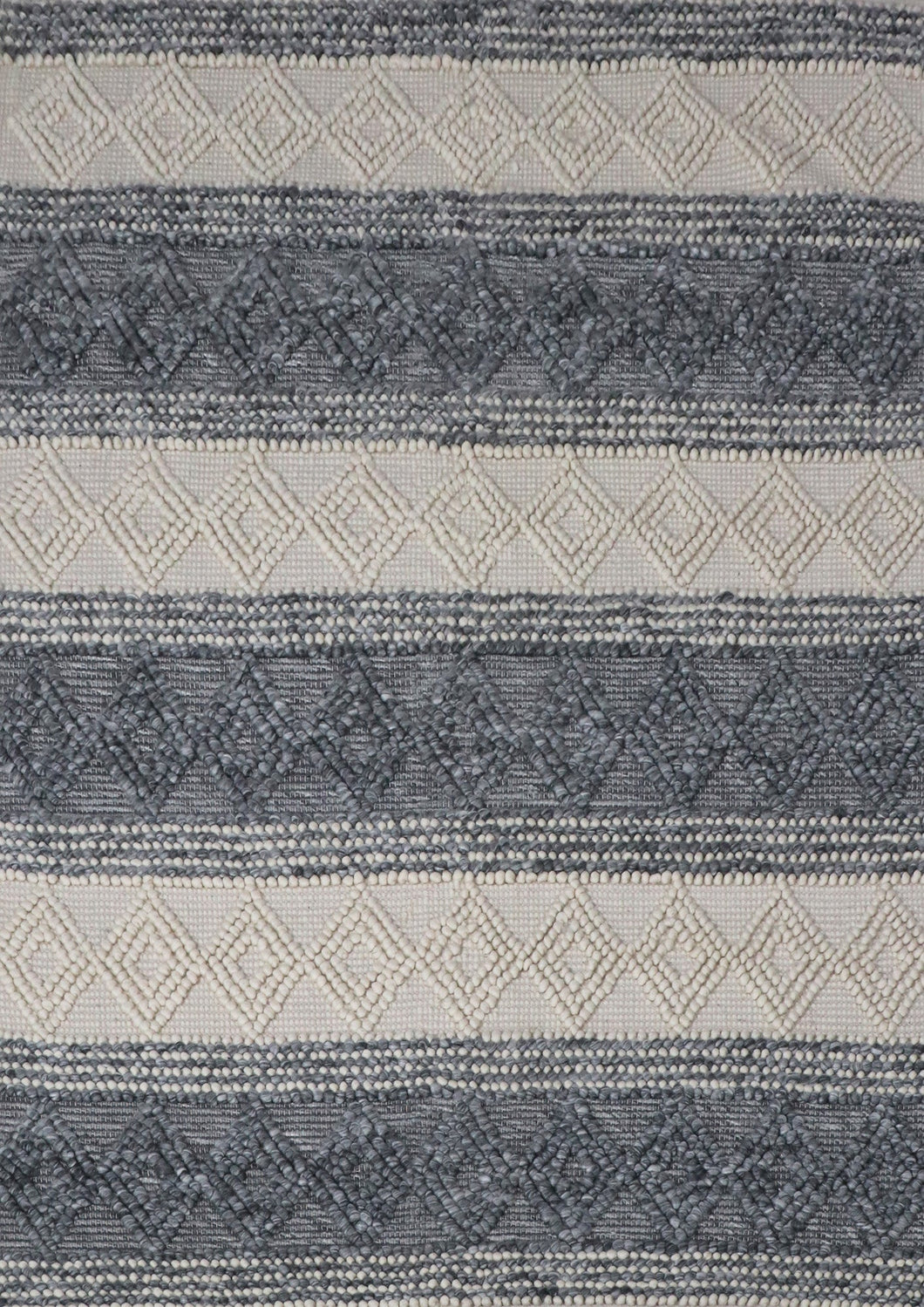 Tribal Knit Hand-Woven Wool Grey Rug