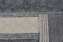 Load image into Gallery viewer, Tribal Knit Hand-Woven Wool Grey Rug
