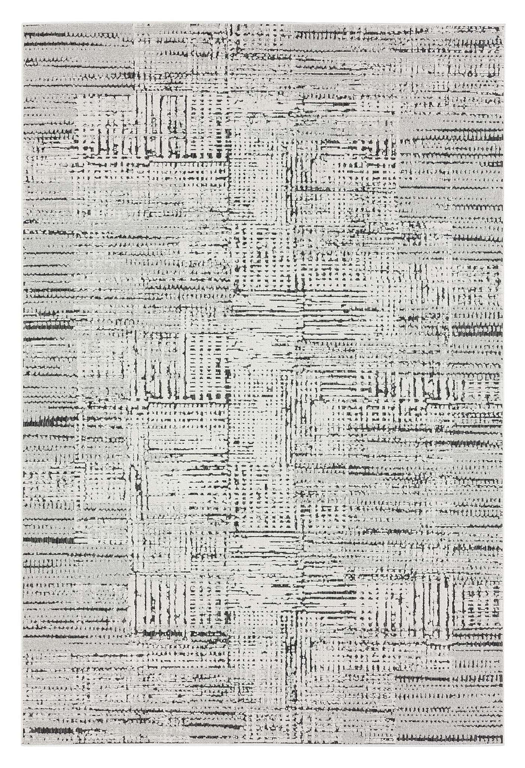 Outdoor Solid Striped Light Grey Rug