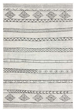 Load image into Gallery viewer, Outdoor Moroccan Striped Light Grey Rug
