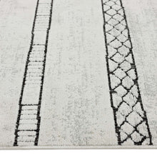 Load image into Gallery viewer, Outdoor Moroccan Striped Light Grey Rug
