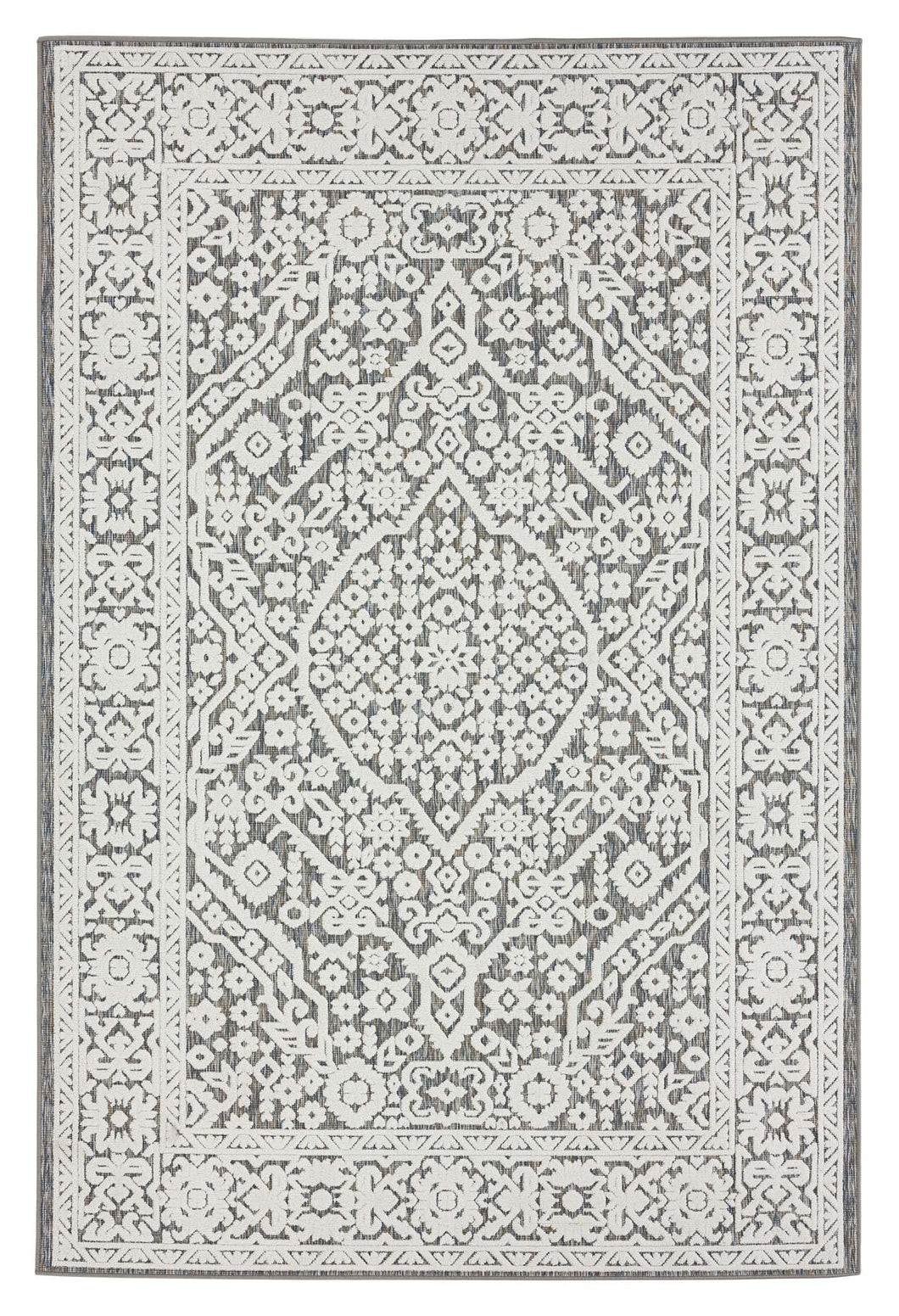 Outdoor Traditional Lover Grey Rug