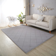 Load image into Gallery viewer, Plushy Diamond Pattern Shag Silver Rug
