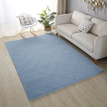 Load image into Gallery viewer, Plushy Diamond Pattern Shag Blue Rug
