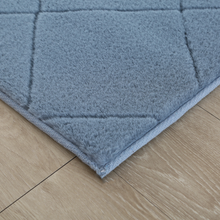 Load image into Gallery viewer, Plushy Diamond Pattern Shag Blue Rug
