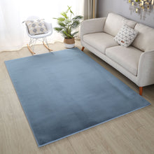 Load image into Gallery viewer, Plushy Plain pattern Shag Blue Rug
