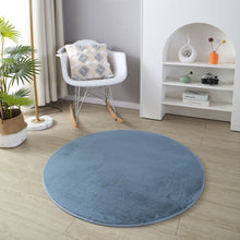 Load image into Gallery viewer, Plushy Plain pattern Shag Blue Rug
